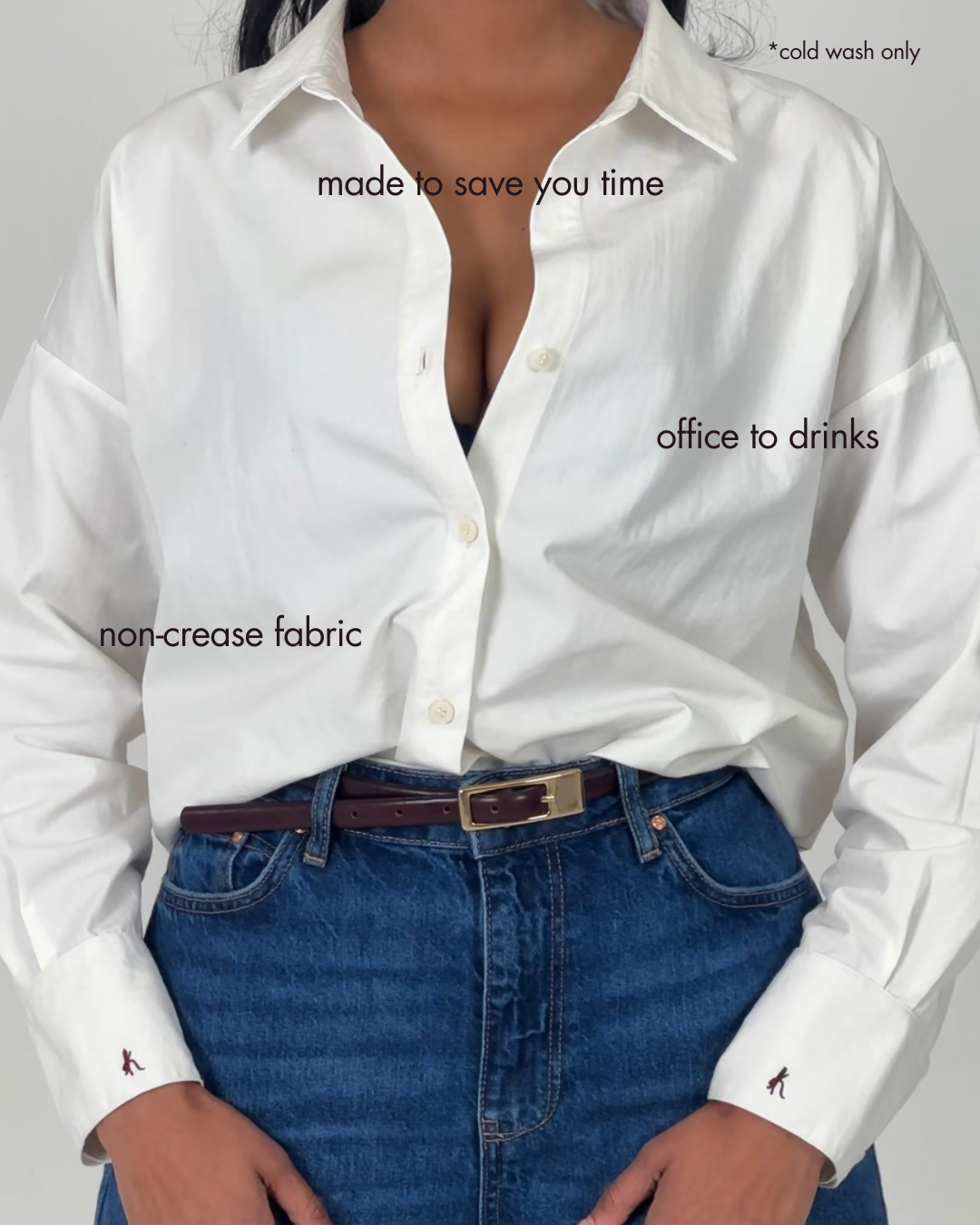 Oxford Cotton Button Up Shirt - ‘Scarlett’  | White