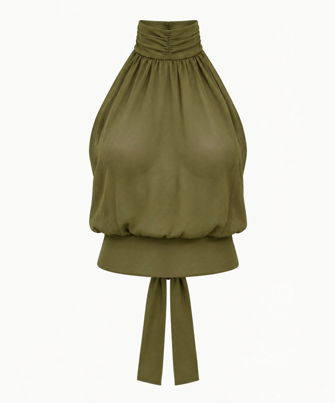 The Yuni Top - Olive Halter